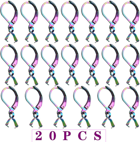 20pcs Stainless Steel Leverback Earring Hooks Hypoallergenic Ear Wires Buckle Hooks with Pendant Clasps for DIY Dangle Earrings Jewelry Making Sup...