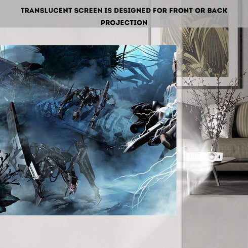 60-120 inch Movie Projection Screen, Projector Screen, Portable White Projector Curtain, Projection Screen 16:9, Portable and Foldable Without Tra...