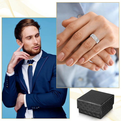 3 Pcs Men's Tie Ring Tie Clasp Necktie Ring for Neck Ties Solid Tie Tacks Accessories with Box for Xmas Wedding Jewelry Gift, gold, black, steel, ...