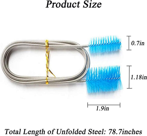 Aquarium Filter Brush Long Brush Flexible Double Ended Bristles for Fish Tank or Home Kitchen...