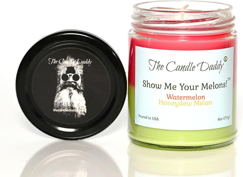Show Me Your Melons- Funny Watermelon Honeydew Scented Candle - 6 Ounce Jar Candle...