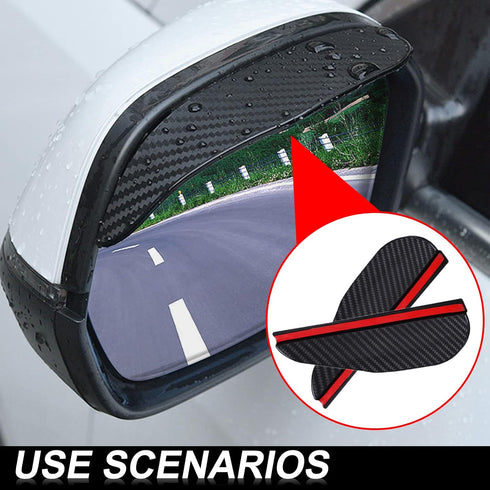 2 Pcs Carbon Fiber Car Side Mirror Rain Eyebrow Guard, Car Rearview Mirror Rain Brow, Waterproof Rearview Mirror Smoke Cover, For SUV, Truck, Car,...