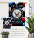 Breeze Decor Welcome Home Navy Garden Flag Armed Forces USN Seabee United State American Military Veteran Retire Official House Decoration Banner ...