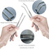 4 Pieces Long Tweezers,Long Handle Stainless Steel Straight and Curved Tweezers Nippers,Precision Craft Tweezers Set with Serrated Tips,Bonsai Too...