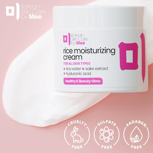 Rice Cream Moisturizer for Face - 42% Organic & 97% Natural With Sake Extract + Hyaluronic Acid - K Beauty Skincare 2oz...