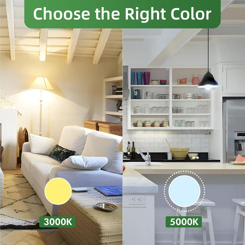GU24 LED Light Bulb, 9W(60W Equivalent), 5000K Daylight, A19 Shape GU24 LED Bulb, 800 Lumens 2 Prong Light Bulbs, CRI 85+, Non-Dimmable ETL Listed...