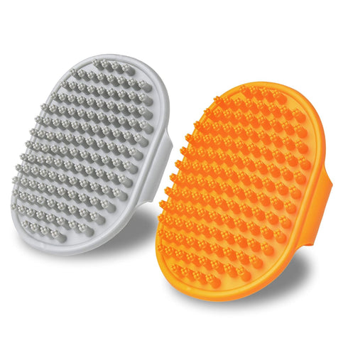 Dog Bath Brush, 2 Pcs Dog Brush for Shedding Short Haired Dogs, Dog Grooming Shedding Bath Brush Soothing Massage Rubber Bristles Curry Comb with ...