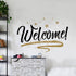 Woodland Arts 22 inches x 15 inches Brown and Black Welcome Home Stars Wall Door Vinyl Removable Decals Stickers for Living Room Bedroom Nursery C...