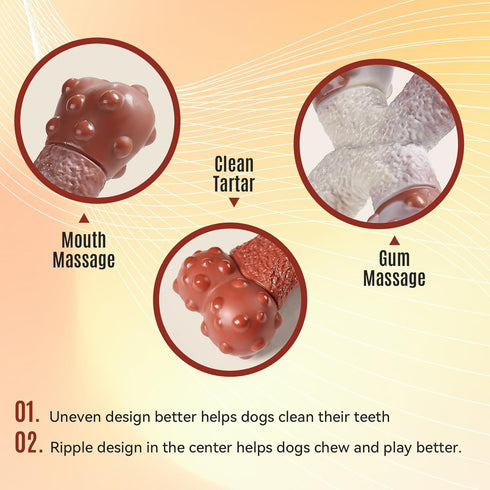 Dog Chew Toys for Aggressive Chewers Medium/Large Breed,Bacon Flavor,Tough Dog Bones with Nylon(1 Pack)...