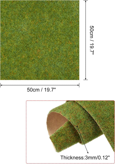 MECCANIXITY Artificial Model Grass Mat 19.7" x 19.7" Lawn Green Realistic Fake Turf for Garden Lawn Decoration Model...