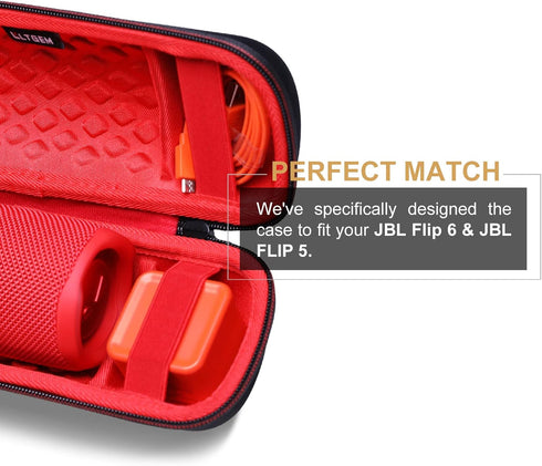 LTGEM EVA Hard Carrying Case for JBL FLIP 6 FLIP 5 Waterproof Portable Bluetooth Speaker - Red...
