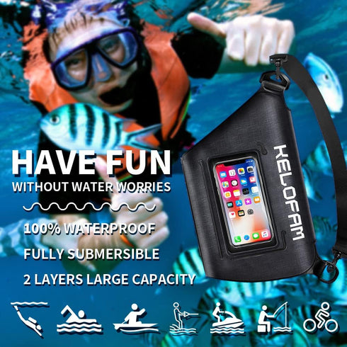 Waterproof Bag for Swimming, IPX8 Cell Phone Dry Bags Waterproof with Waist Strap, Keep Your Valuables Dry, Perfect for Swimming Snorkeling Boatin...