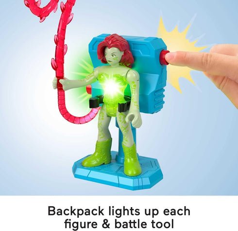 Fisher-Price Imaginext DC Super Friends Preschool Toys Batman Battle Multipack 9-Piece Figure Set with Light-Up Backpack for Ages 3+ Years...