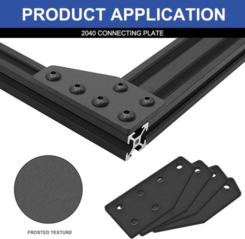 8pcs 2040 Aluminum Extrusion Joint Plate Connector Corner L Bracket 6-Hole 2040 V Slot Hardware T Slotted Accessories with T Nuts and Screws for A...