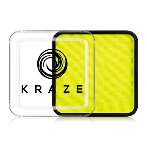 Kraze FX Square - Neon Yellow (25 gm) - Water Activated, Professional UV Glow Blacklight Reactive Face Painting Colors, Hypoallergenic, Safe, Wash...