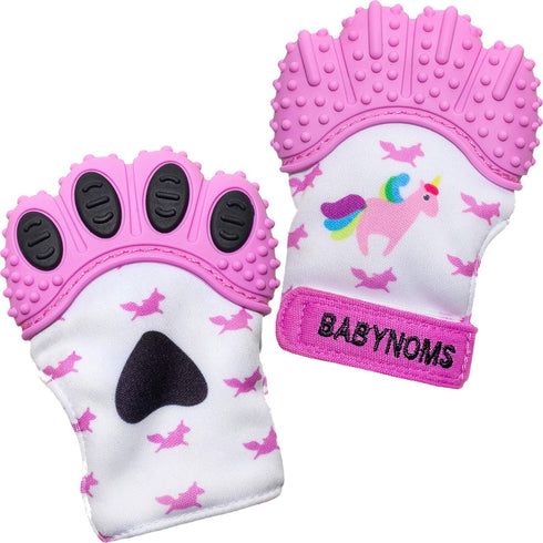 ® Teething Mitten | Pink Unicorn Teething Paw...