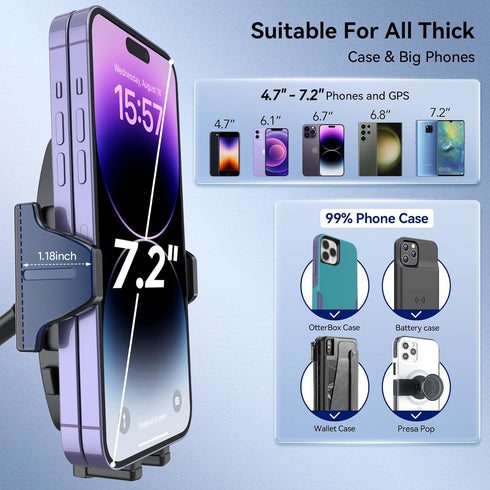 HHJ Phone Holders for Your Car,2-in-1 Car Phone Holder Mount, Car Dashboard Windshield Air Vent Hands-Free Car Phone Holders for iPhone All Phones...