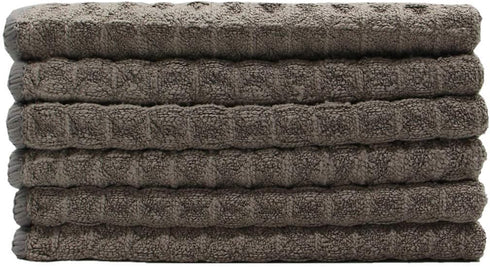 Microfiber Kitchen Cleaning Cloth Thick Dish Rags Waffle Weave Washcloths Dish Cloths Ultra Absorbent Odor Free 12inch X 12inch 6 Pack Gray...