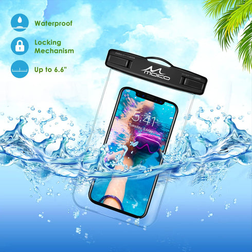MoKo Waterproof Phone Pouch 4Pack, Underwater Phone Case Dry Bag with Lanyard Compatible with iPhone 14 13 12 11 Pro Max X/Xr/Xs Max/SE 3, Galaxy ...