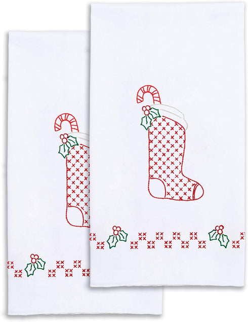 Jack Dempsey Needle Art Stocking Embroidery Towels, white Small...
