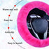 Fluffy Steering Wheel Cover for Women & Girls,Soft Furry Steering Wheel Cover Warm Fuzzy Steering Wheel Cover Non-Slip Universal Fit 15 Inch (Rose...