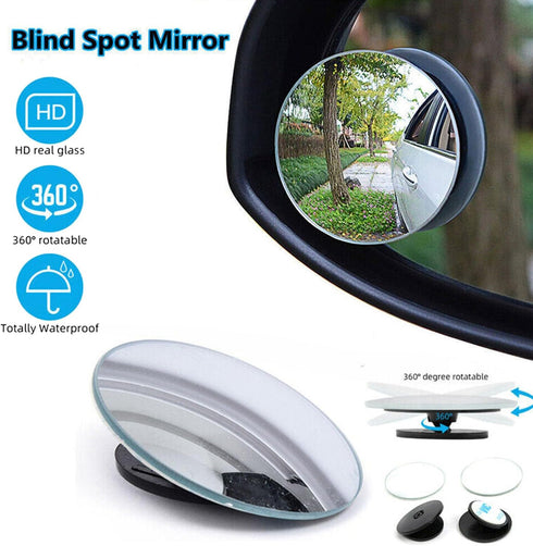Blind Spot Mirror,2" Round HD Glass Frameless Convex Rear View Blind Spot Mirrors,360° Wide Angle Side Rear View Mirror for Car SUV and Trucks (2 ...