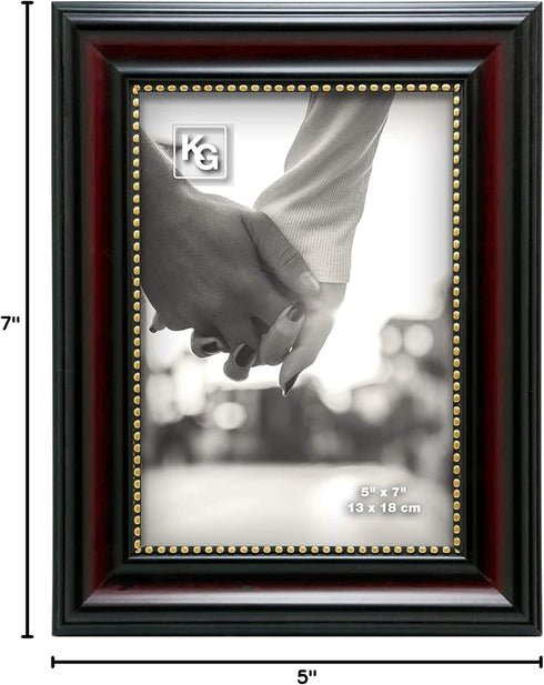 Kiera Grace Classic Traditional Lucy Picture Frame, 5" x 7", Dark Brown...