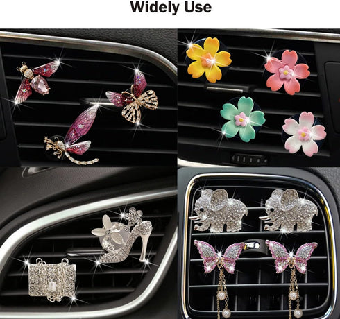 Car Air Vent Clip Replacement Pads, Car Diffuser Vent Clips Diffuser Bracelet Necklace Pendant Locket, Unscented Refill Tablets for Car Air Freshe...