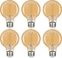 G25 LED Edison Vanity Globe Light Bulbs, LED Filament Light Bulb, 6W Equivalent to 60W, G80 Dimmable 600LM E26 Medium Base, Bathroom Vanity Mirror...