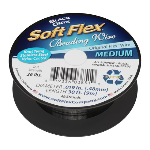 Soft Flex 49 Strand Beading Wire - Medium 0.19 Diameter - 30 Feet Nylon Design Wire...