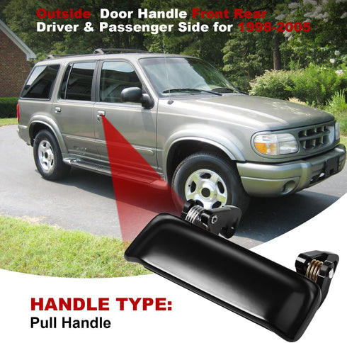 FAERSI Outside Exterior Door Handle Front Rear Driver Side & Passenger Side Replacement for 1998 1999 2000 2001 2002 2003 Explorer 98-01 Mercury M...