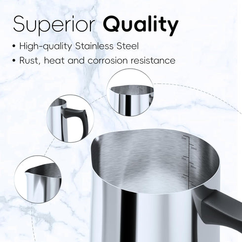 Candle Making Pouring Pot, 32oz Stainless Steel Wax Melting Pot with Heat-Resistant Handle, Double Boiler Candle Making Pitcher with Dripless Pour...
