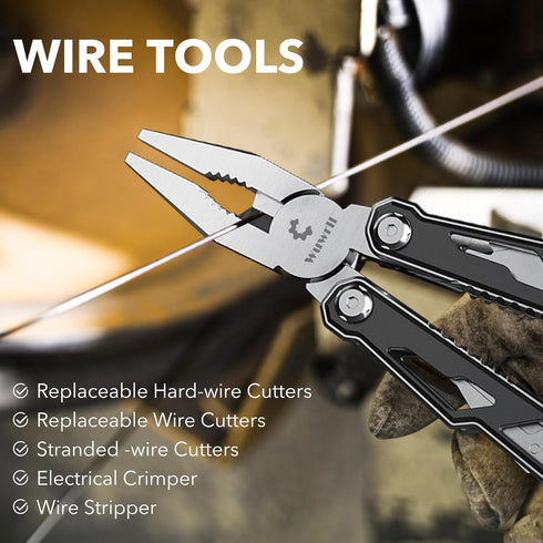 Multitool with Safety Locking,16-in-1 Multi Tool Stainless Steel Pocket Knife Set with Pliers, Upgrade Camping Tool Gifts for Men,for Survival, Ca...