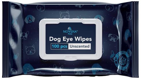 NOVEHA 100 Dog Eye Wipes - Plant-Based Eye Wipes for Dogs - Formulated to Remove Eye Debris, Tear Stains & Eye Discharge - Safe, Convenient, and L...