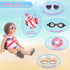 18 Inch Doll Summer Outfits Set, Vibrant Doll Swimming Playset for American doll Girls, includes Doll Bikini Swimsuits, Heart-shaped Sunglasses, G...