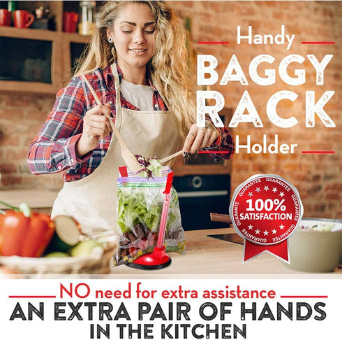 Baggy Rack For Ziplock Bag Holder Stand Adjustable/Hands Free Clip Food Storage Bag Holder For Ziplock Bag Stands / 3 Pack/3pcs...