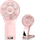 Mini Handheld Fan,4 Speed Adjustable Portable Battery Operated Fans,USB Rechargeable Desk Fan with Mirror,Max 20 Hrs Hand Fan For Travel Office Ou...