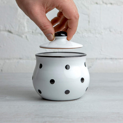 City to Cottage Ceramic Sugar Bowl with Lid, 10oz Sugar Contanier for Coffee Bar, Sugar Dispenser Bowl, Salt - Condiment Pot for Kitchen Counter, ...
