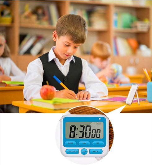 24-Hours Digital Kitchen Timer, Upgraded 12-Hour Display Clock, Big Digits, Loud Alarm, Magnetic Backing Stand, Count-Up & Count Down, Kids Timers...