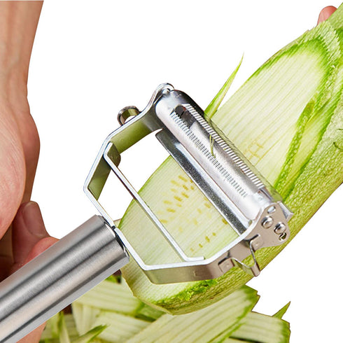 Sunkuka Julienne Peeler Stainless Steel Cutter Slicer with Cleaning Brush Pro for Carrot Potato Melon Gadget Vegetable Fruit...