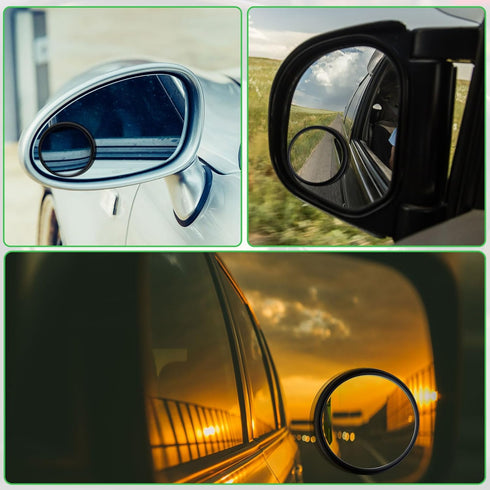 6 Pieces Blind Side Mirrors Blindspot Mirror for Car Blind Spot Mirror Car HD Blind Spot Mirror Blind RearView Car Mirrors, 3 Shapes (Classic Styl...