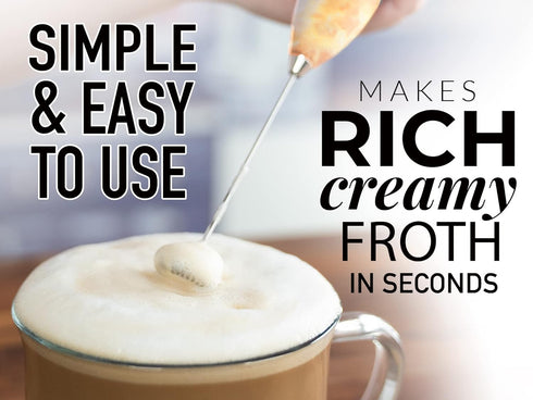 PRO MILK FROTHER WAND - ULTRA HIGH SPEED HANDHELD FROTHER - UPGRADED STAND - Powerful Handheld Mixer with Infinite Uses - Super Instant Electric F...