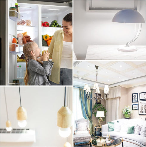 6W E26 Small Globe LED Bulb 60W Equivalent G45/A15 E26 Standard Screw Base 120V-265V Frosted Daylight White 750LM Waterproof for Fridge Light Pend...