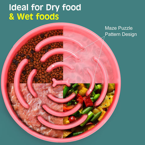 WHIPPY Large Slow Feeder Dog Bowls for Large Medium Dogs Anti-Chocking Slow Feeding Maze Dog Food Bowl Slow Eating Interactive Bloat Stop Puzzle B...