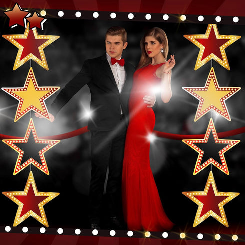 Geosar 48 Pcs Movie Star Cardboard Red Carpet Awards Night Cutouts Confetti Cutouts for Bulletin Board Movie Party Decoration Supply Classroom Wal...