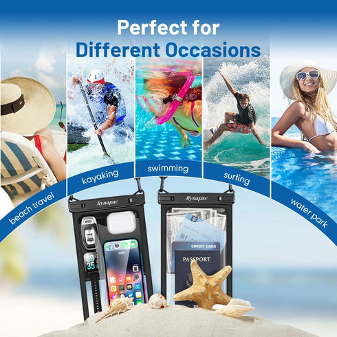 Waterproof Phone Pouch - 10in Waterproof Phone Case with Lanyard, IPX8 Cell Phone Dry Bag Beach Essentials for iPhone 15/15 Plus/15 Pro/15 Pro Max...
