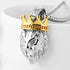HZMAN Men's Silver Gold Tone Stainless Steel Lion King Pendant Necklace Cable Wheat 22+2" Chain...