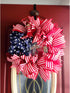 Independence Day Ribbon for Tree, Red and White Ribbons Wired Vertical Stripe Fabric Ribbon Gifts Wrapping DIY Crafts Wreath Garland Making Xmas T...