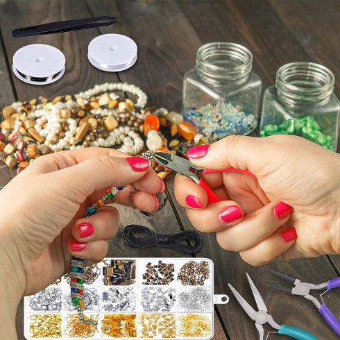 Anezus Jewelry Repair Kit with Jewelry Pliers, Jewelry Making Tools, Beading String and Jewelry Making Supplies for Jewelry Repair, Jewelry Making...