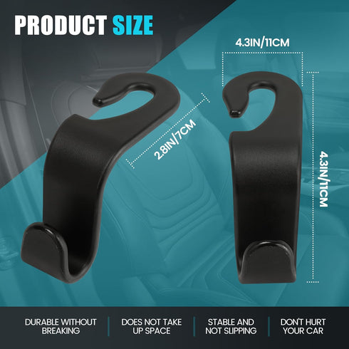 Car Seat Headrest Hook - Auto Seat Hook Hangers Storage Organizer, Universal Vehicle Back Seat Hanger Holder Hook for Purse Coat Handbag Bag Groce...